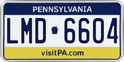 PA license plate LMD6604