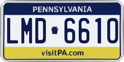 PA license plate LMD6610