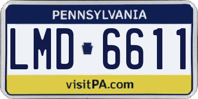 PA license plate LMD6611