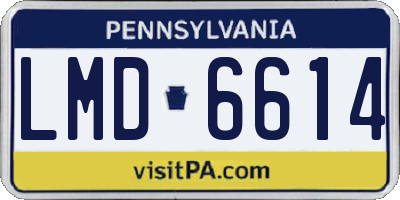 PA license plate LMD6614