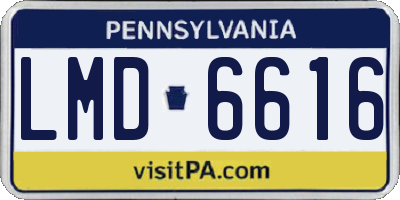 PA license plate LMD6616