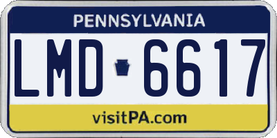 PA license plate LMD6617