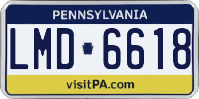 PA license plate LMD6618
