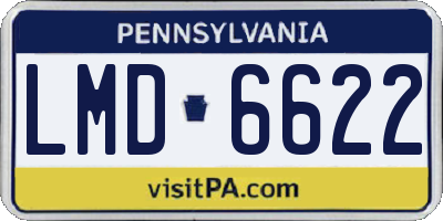 PA license plate LMD6622