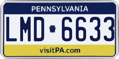 PA license plate LMD6633