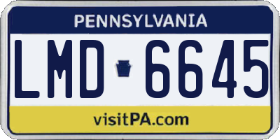 PA license plate LMD6645