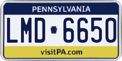 PA license plate LMD6650