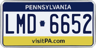 PA license plate LMD6652