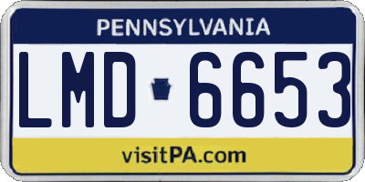 PA license plate LMD6653
