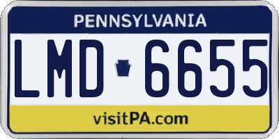 PA license plate LMD6655
