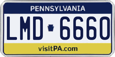 PA license plate LMD6660