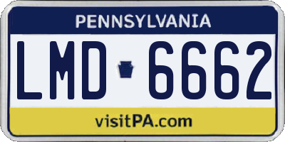 PA license plate LMD6662