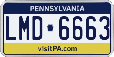 PA license plate LMD6663