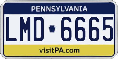 PA license plate LMD6665