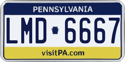 PA license plate LMD6667