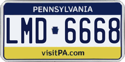 PA license plate LMD6668