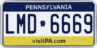 PA license plate LMD6669
