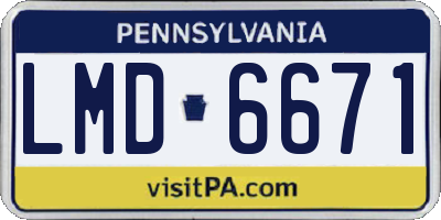PA license plate LMD6671