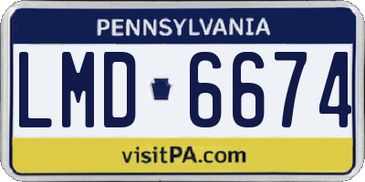 PA license plate LMD6674