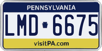 PA license plate LMD6675