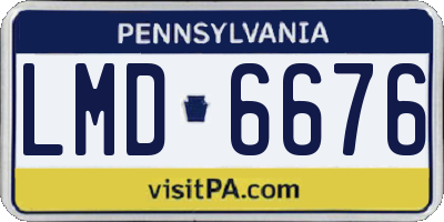 PA license plate LMD6676