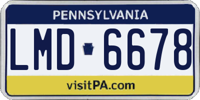 PA license plate LMD6678