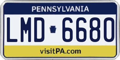 PA license plate LMD6680