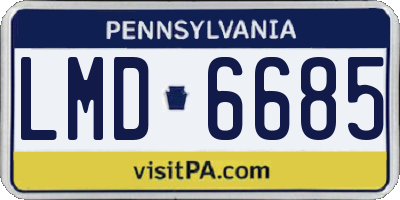 PA license plate LMD6685