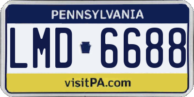 PA license plate LMD6688