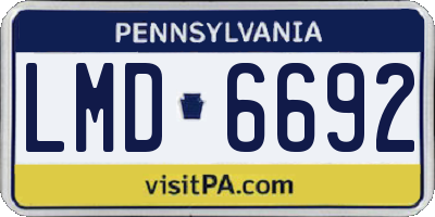 PA license plate LMD6692