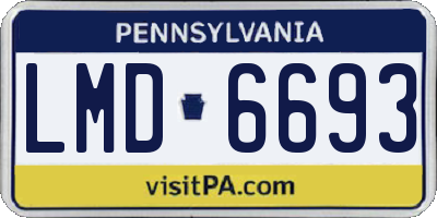 PA license plate LMD6693