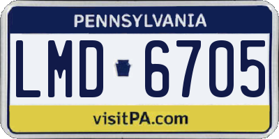PA license plate LMD6705