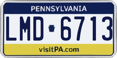 PA license plate LMD6713
