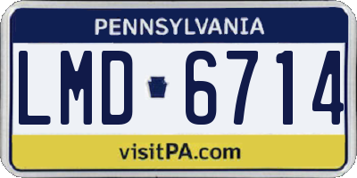 PA license plate LMD6714