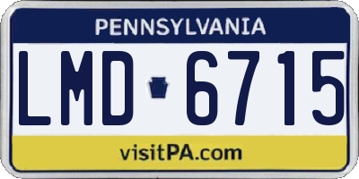 PA license plate LMD6715