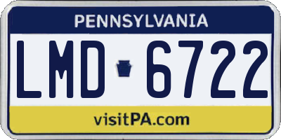 PA license plate LMD6722
