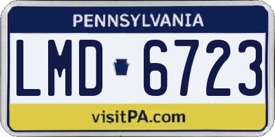 PA license plate LMD6723