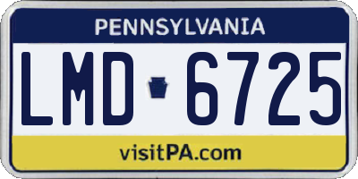 PA license plate LMD6725