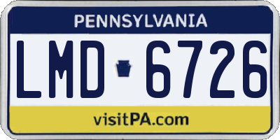 PA license plate LMD6726