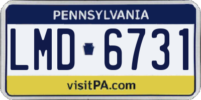 PA license plate LMD6731