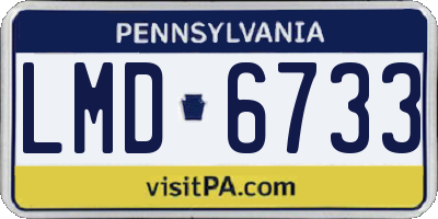 PA license plate LMD6733