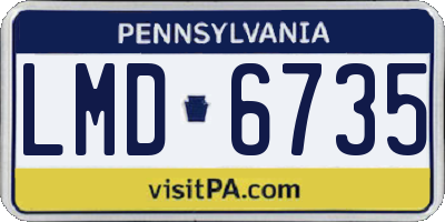 PA license plate LMD6735