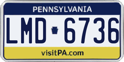 PA license plate LMD6736