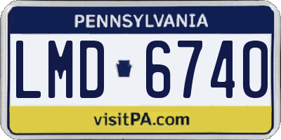 PA license plate LMD6740