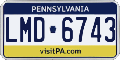 PA license plate LMD6743