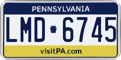 PA license plate LMD6745