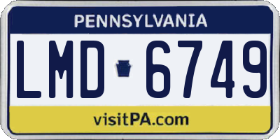 PA license plate LMD6749