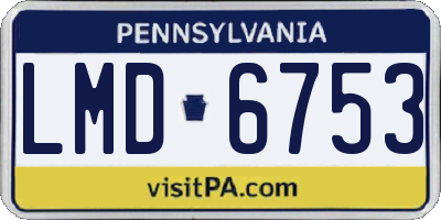 PA license plate LMD6753