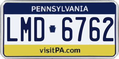 PA license plate LMD6762