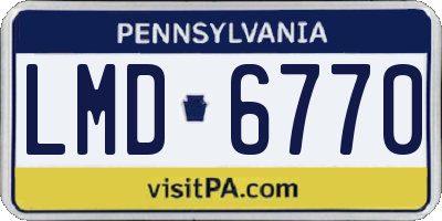 PA license plate LMD6770